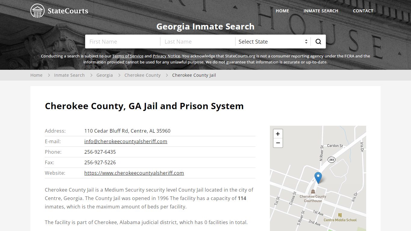 Cherokee County Jail Inmate Records Search, Georgia - StateCourts