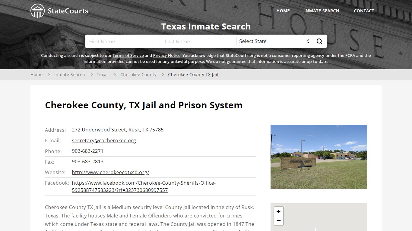 Cherokee County TX Jail Inmate Records Search, Texas - StateCourts